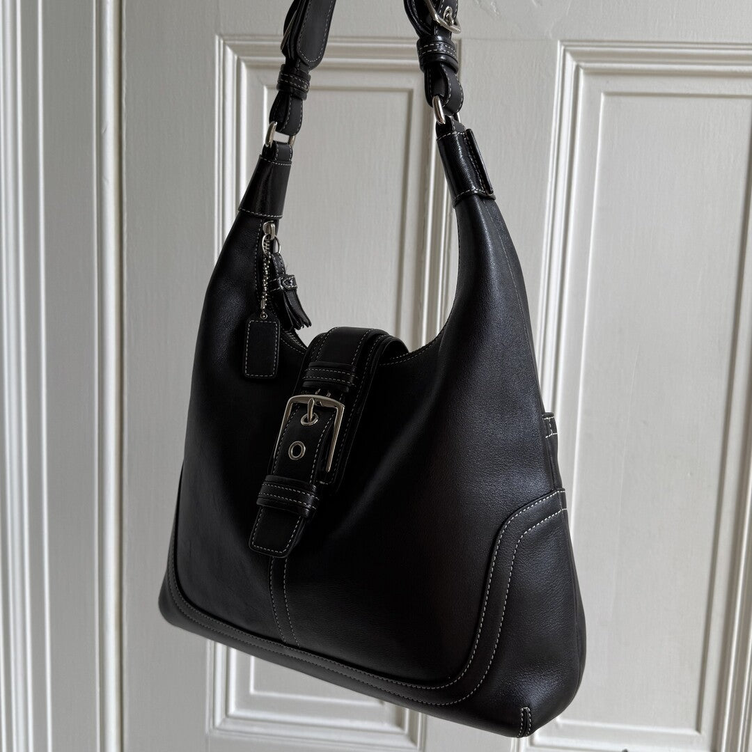 Coach Hamilton Hobo Leather Black Shoulder Bag
