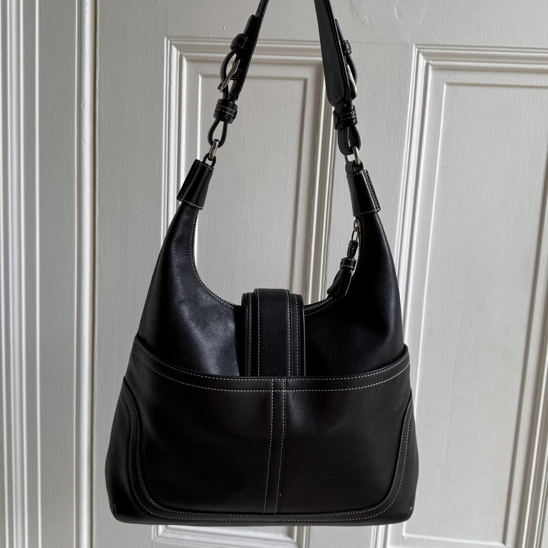 Coach Hamilton Hobo Leather Black Shoulder Bag