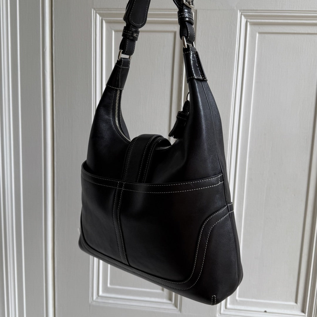Coach Hamilton Hobo Leather Black Shoulder Bag