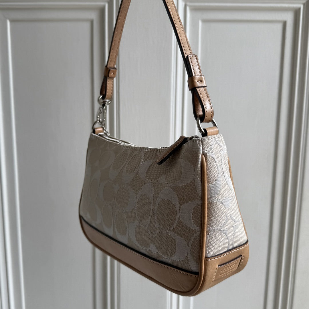 Coach Signature Demi White Shoulder Bag