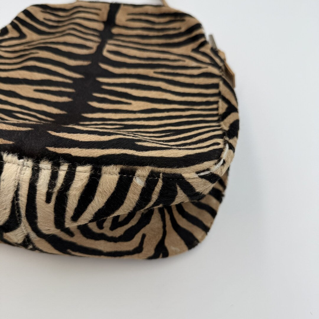 Fendi Mamma Zebra Pony Hair Shoulder Bag