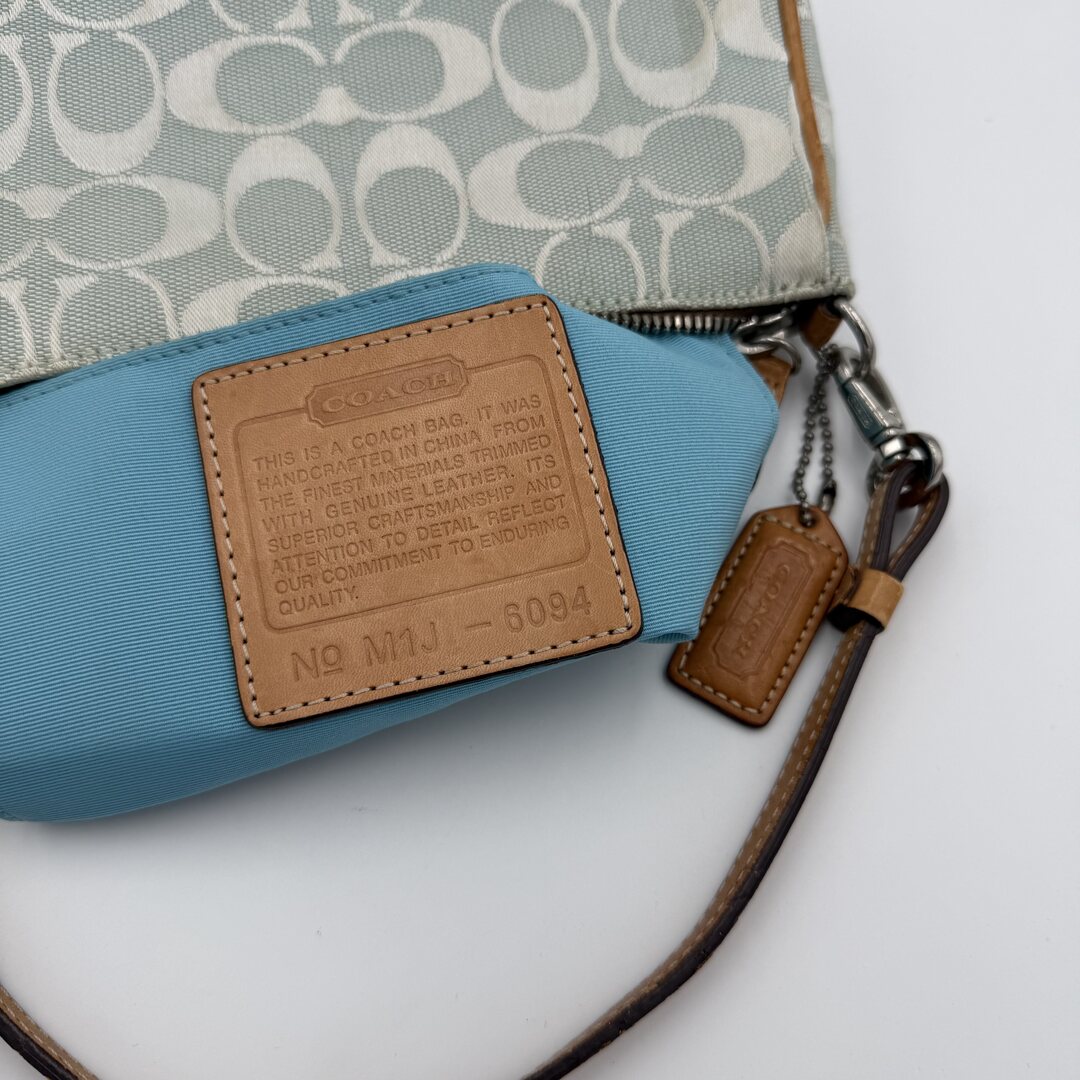 Coach Signature Demi Blue Shoulder Bag