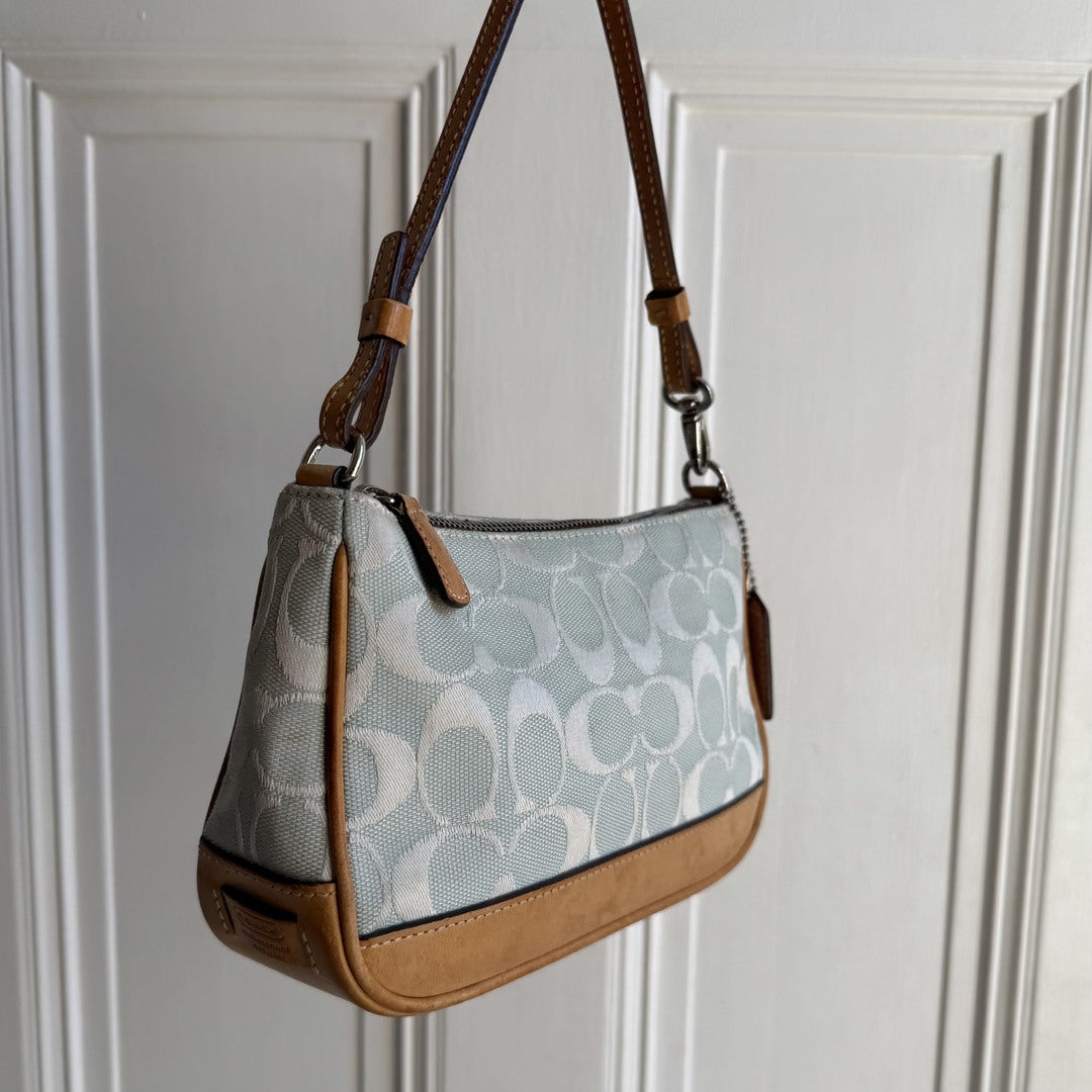 Coach Signature Demi Blue Shoulder Bag
