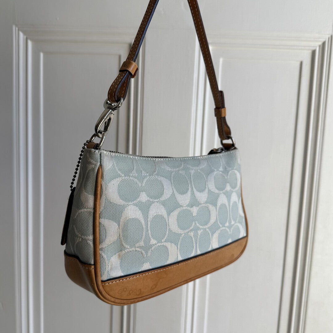 Coach Signature Demi Blue Shoulder Bag