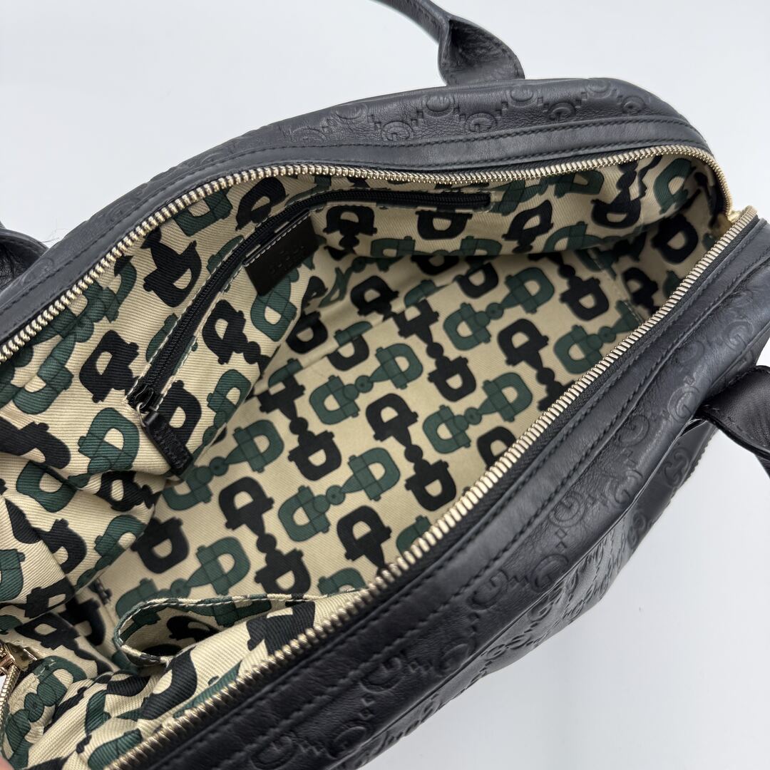 Gucci Guccissima Princy Black Leather Shoulder Bag