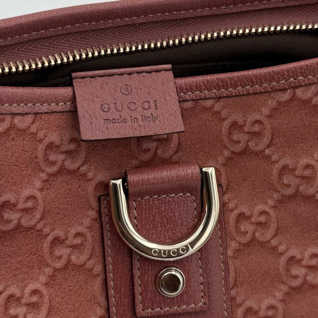 Gucci Guccissima Mini Abbey D Ring Suede Pink Shoulder Bag