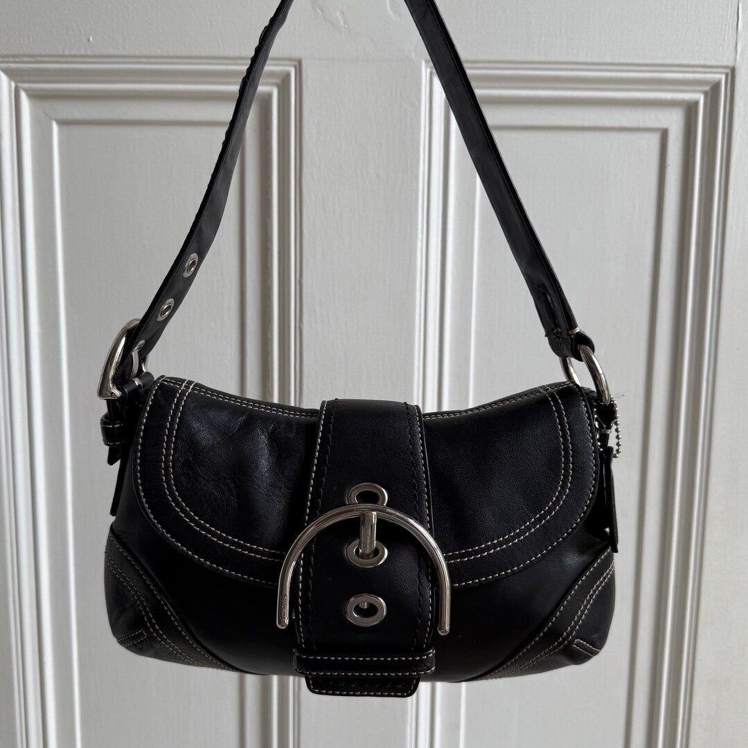 Coach Mini Soho Leather Black Shoulder Bag