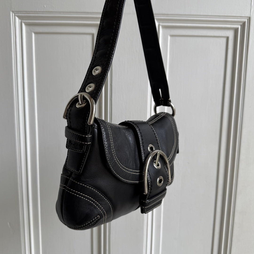 Coach Mini Soho Leather Black Shoulder Bag