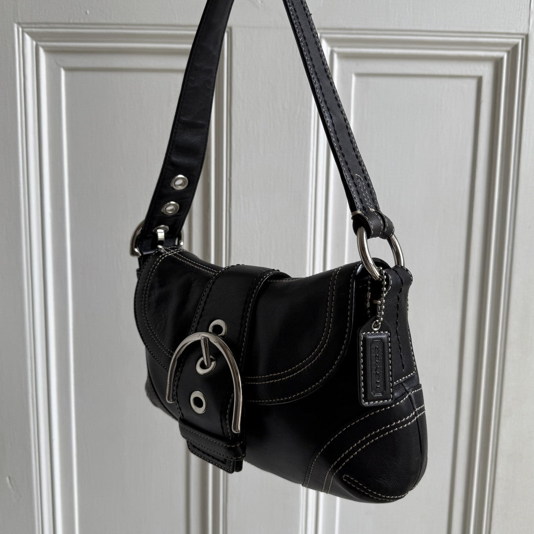 Coach Mini Soho Leather Black Shoulder Bag