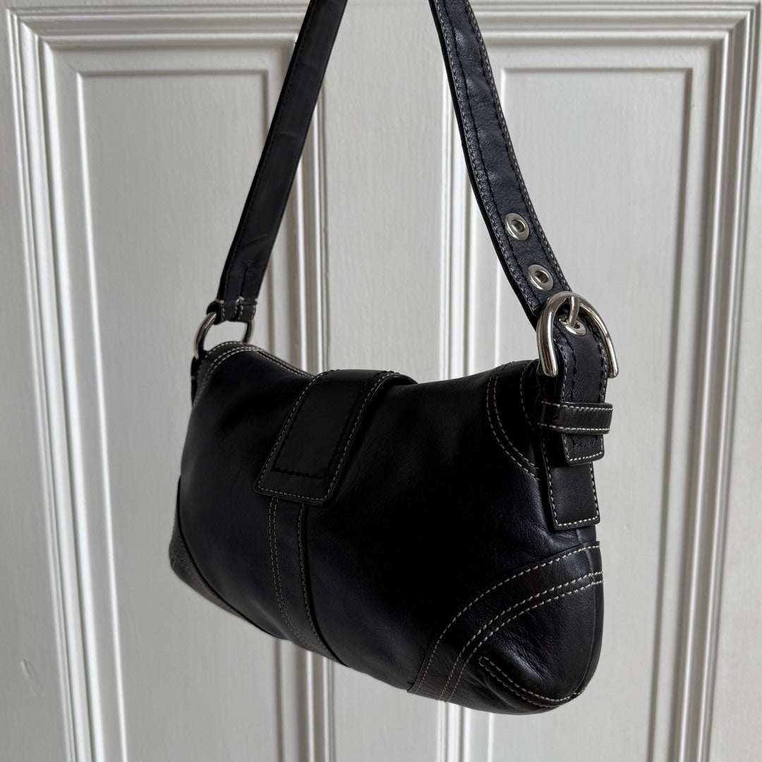 Coach Mini Soho Leather Black Shoulder Bag