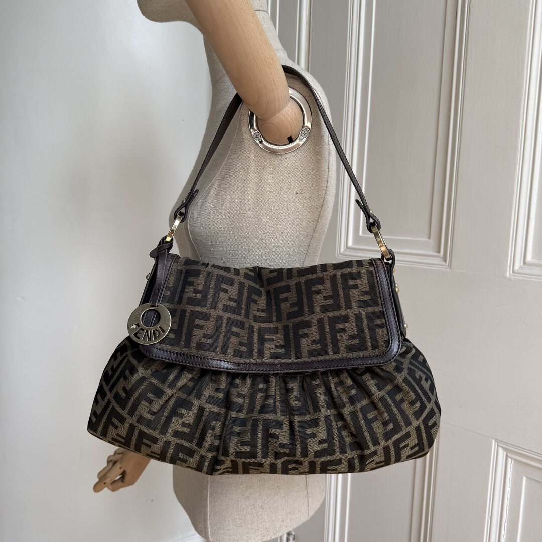 Fendi Zucca Charm Shoulder Bag