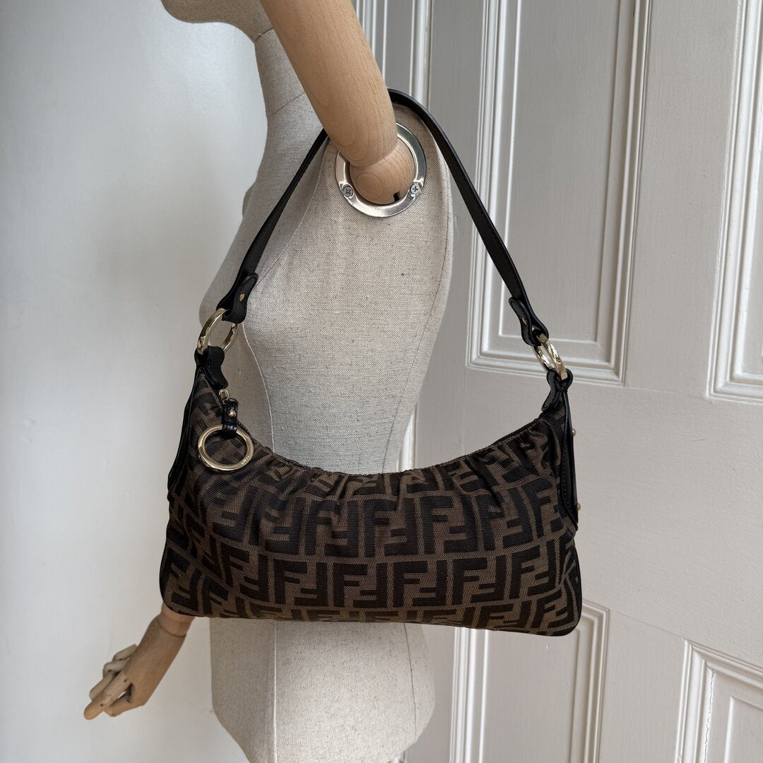 Fendi Zucca Charm Shoulder Bag