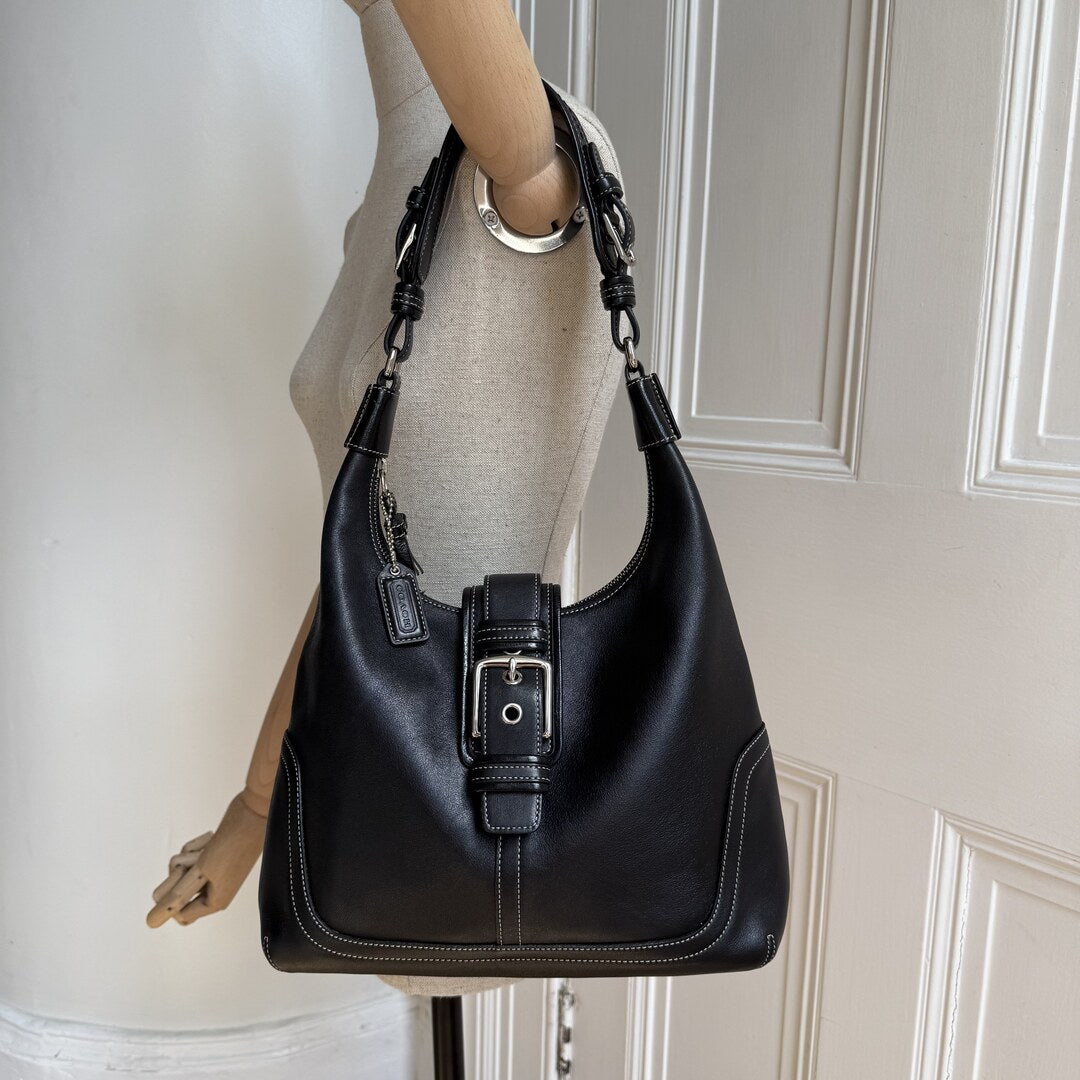 Coach Hamilton Hobo Leather Black Shoulder Bag