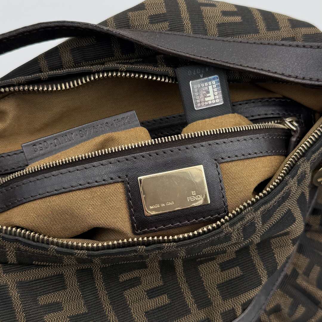 Fendi Zucca Charm Shoulder Bag