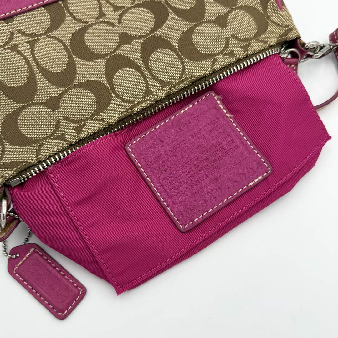 Coach Signature Demi Pink Shoulder Bag