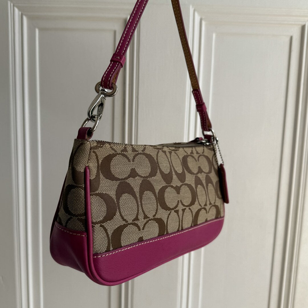 Coach Signature Demi Pink Shoulder Bag