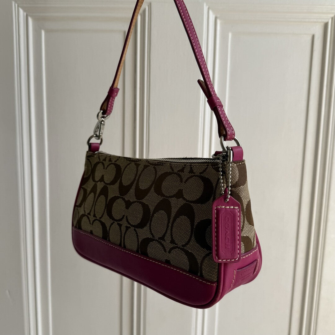 Coach Signature Demi Pink Shoulder Bag