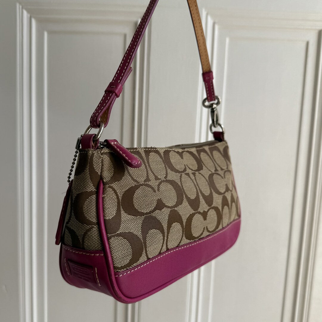 Coach Signature Demi Pink Shoulder Bag