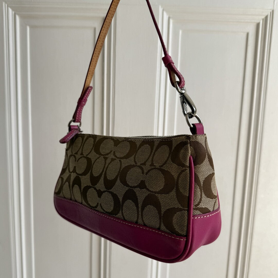 Coach Signature Demi Pink Shoulder Bag