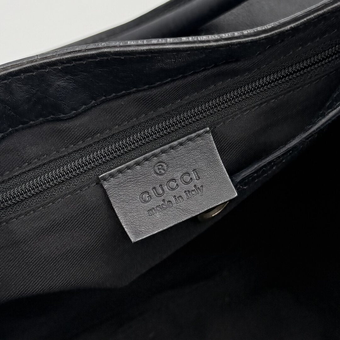 Gucci Abbey Black Leather Tote Bag
