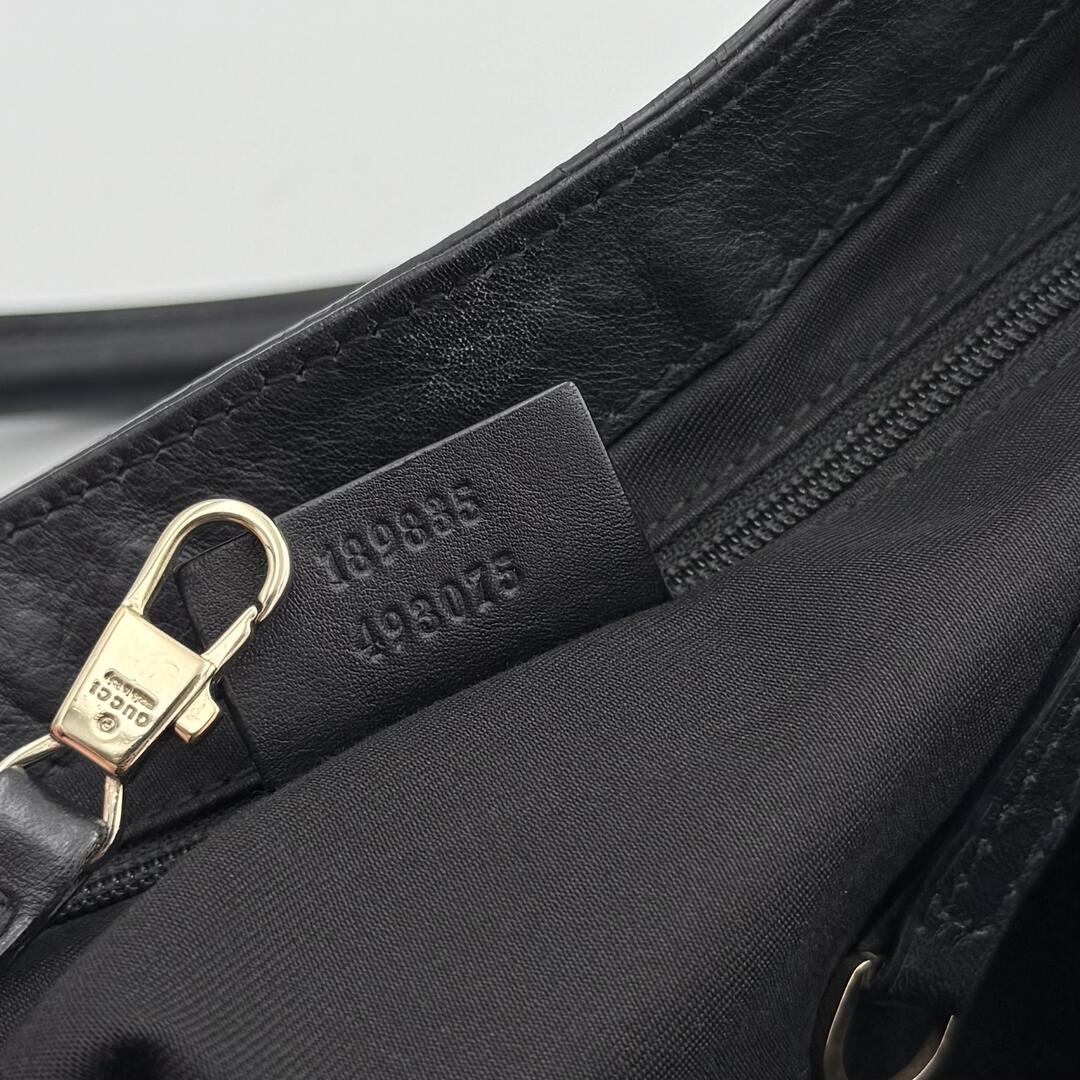 Gucci Abbey Black Leather Tote Bag