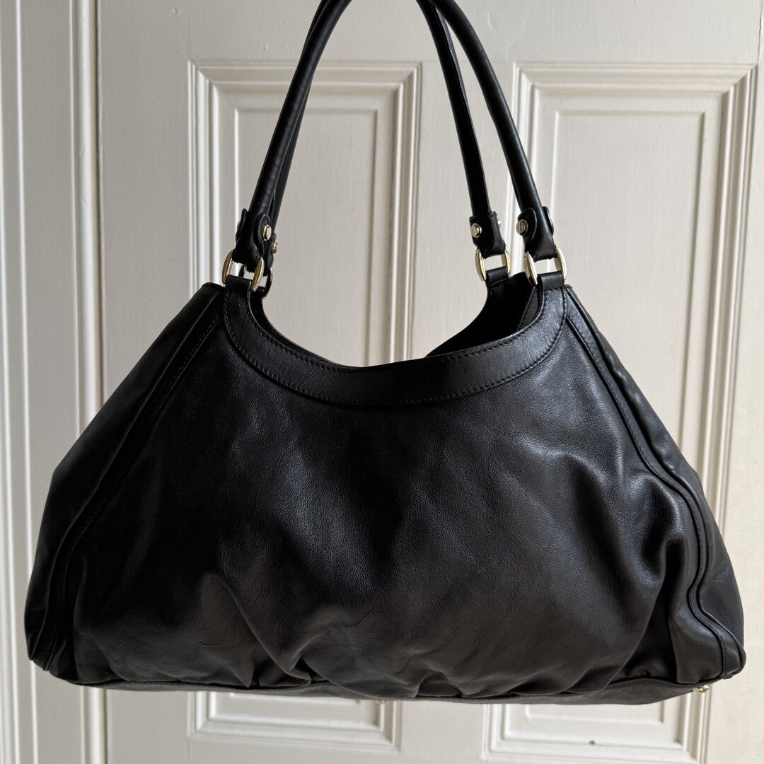 Gucci Abbey Black Leather Tote Bag