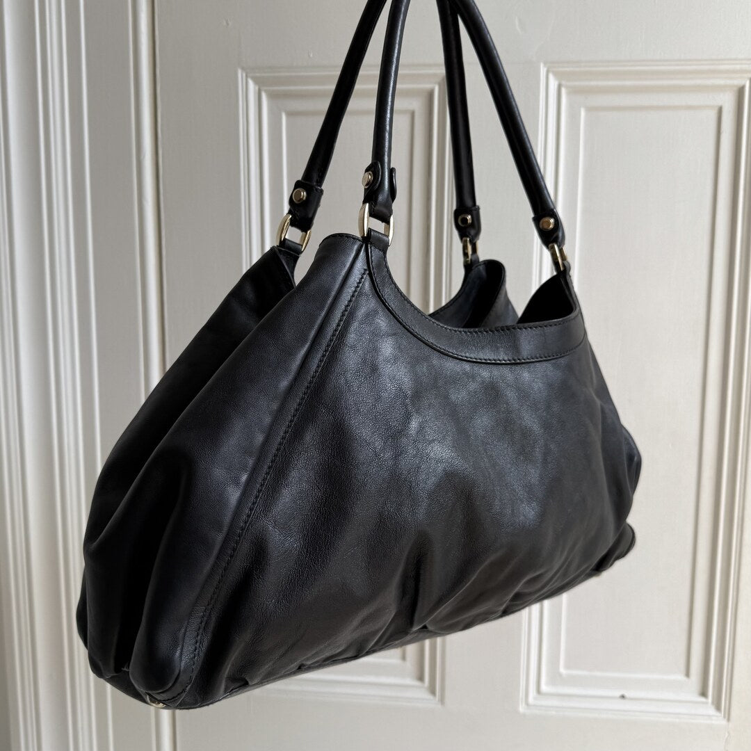 Gucci Abbey Black Leather Tote Bag
