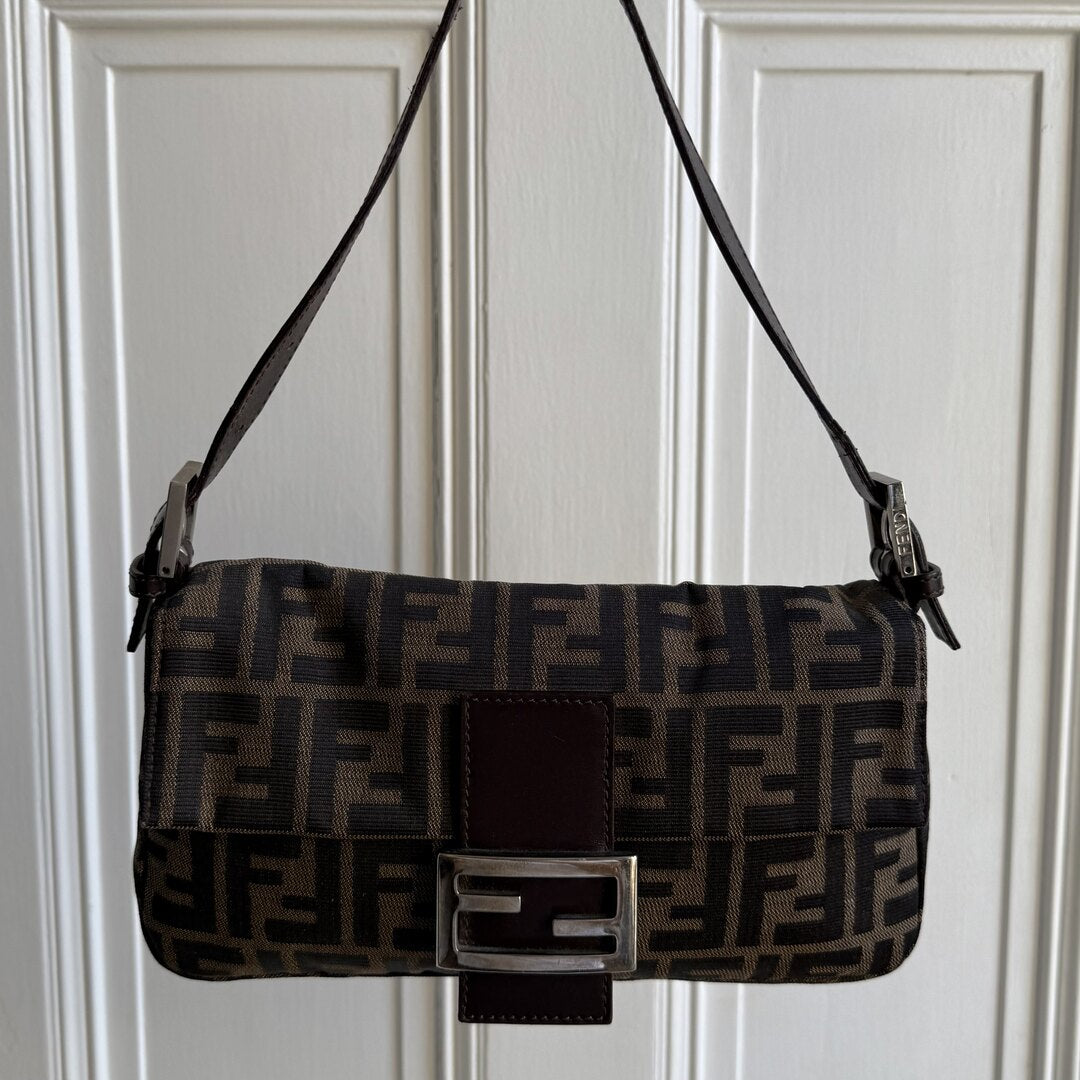 Fendi Mamma Baguette Zucca Shoulder Bag