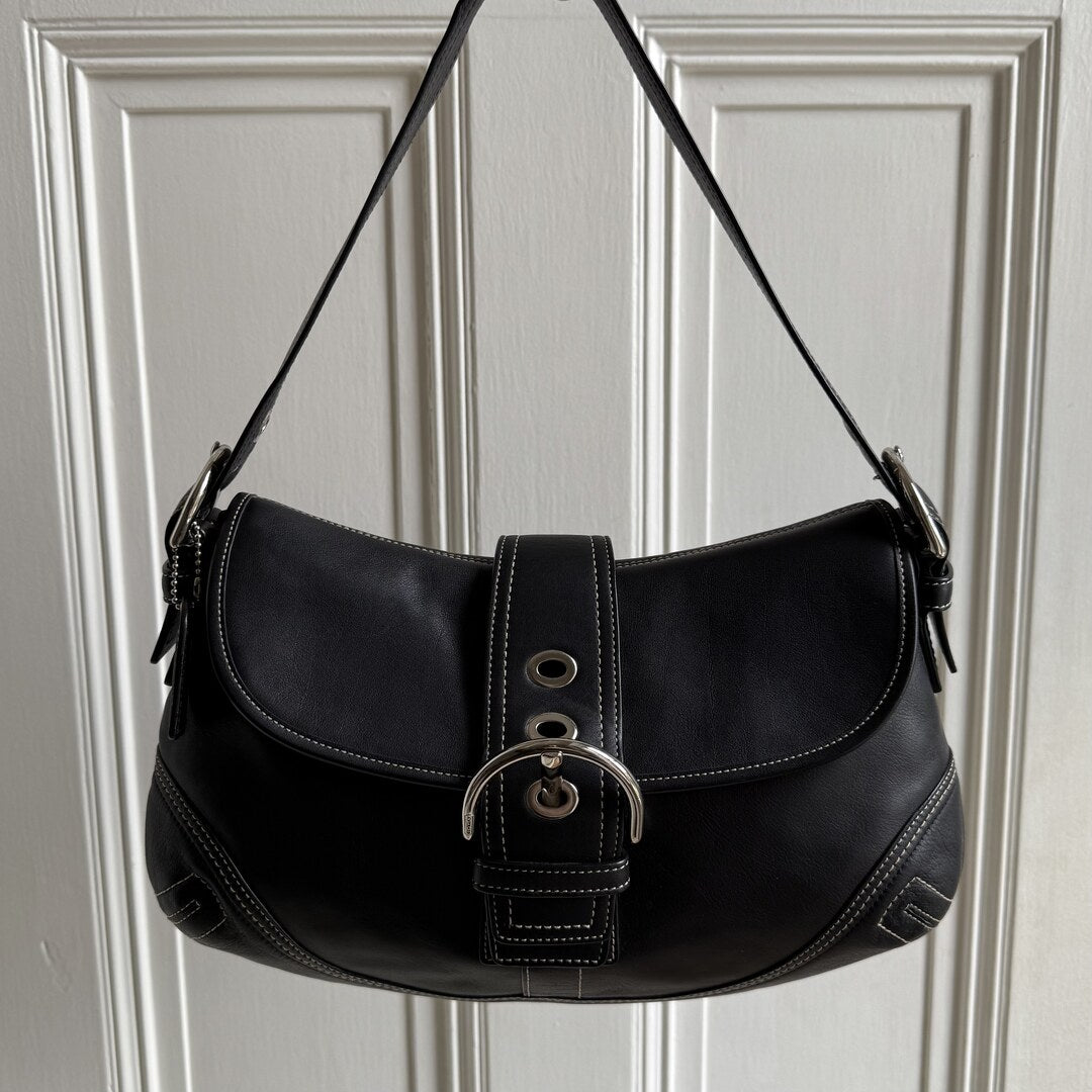 Coach Soho Leather Black Shoulder Bag