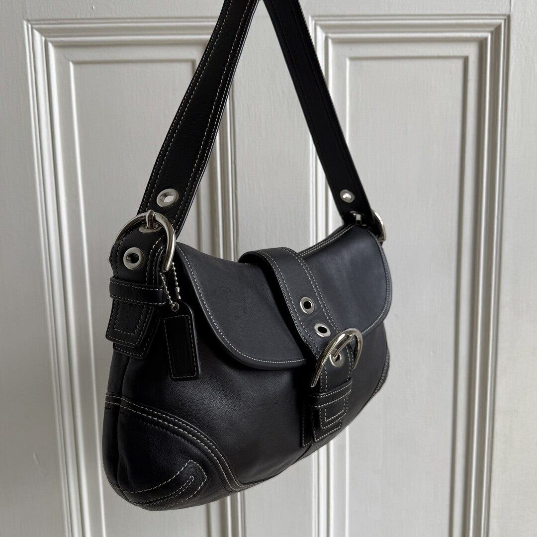 Coach Soho Leather Black Shoulder Bag