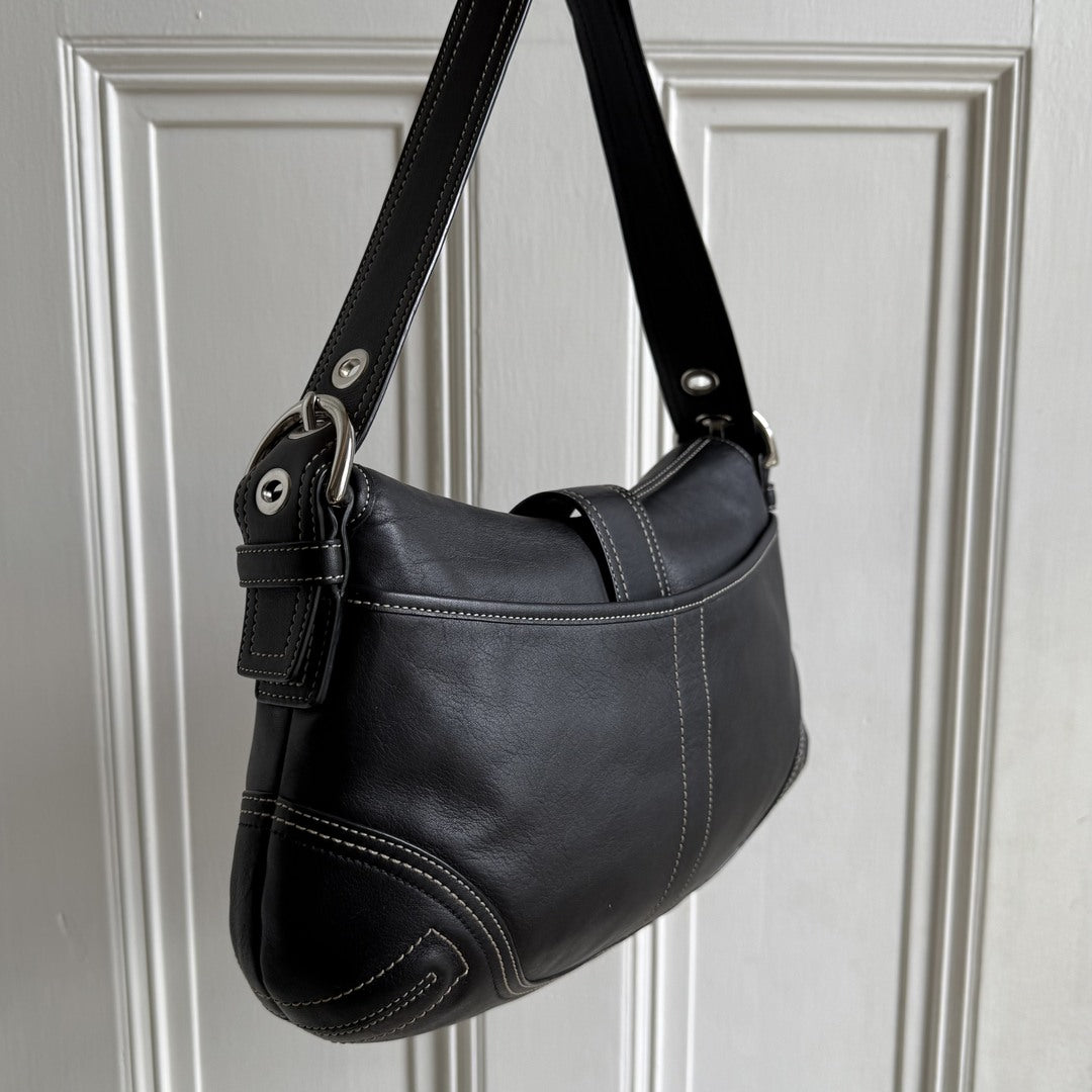 Coach Soho Leather Black Shoulder Bag