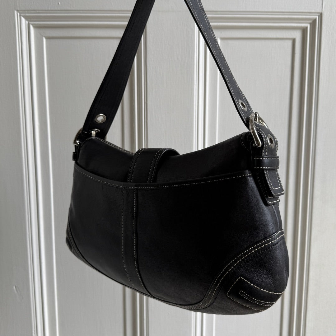 Coach Soho Leather Black Shoulder Bag