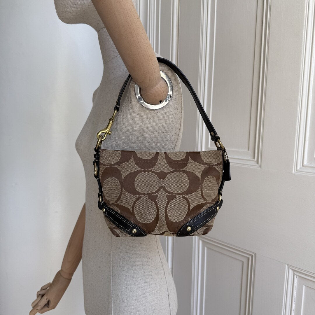 Coach Signature Studded Black Mini Handbag