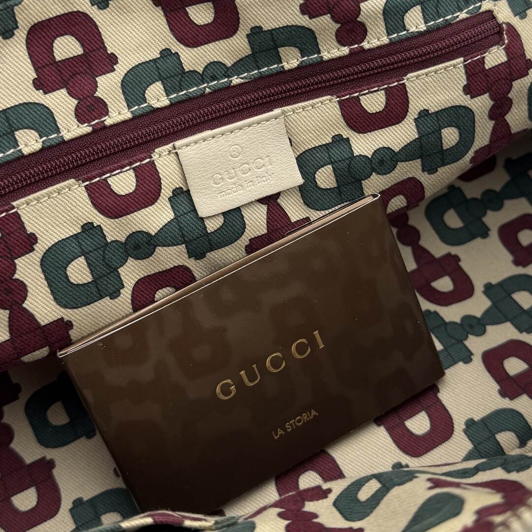 Gucci Guccissima Princy Leather Cream Shoulder Bag