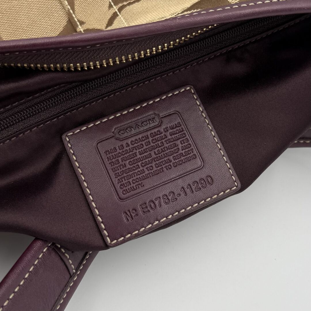 Coach Signature Hobo Purple Shoulder Bag