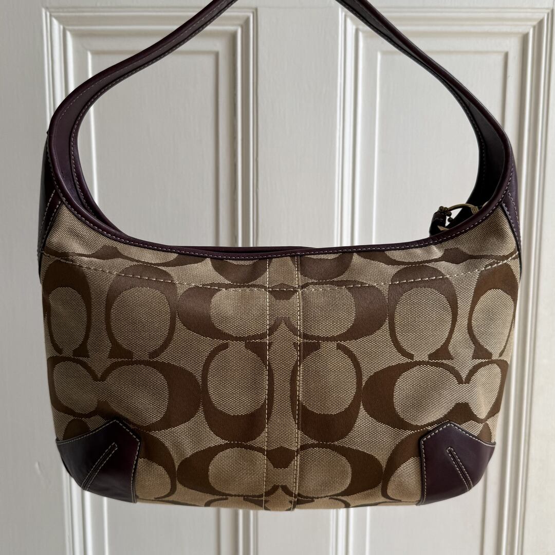 Coach Signature Hobo Purple Shoulder Bag