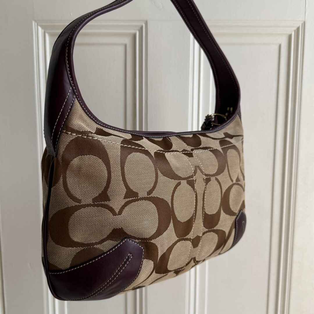 Coach Signature Hobo Purple Shoulder Bag