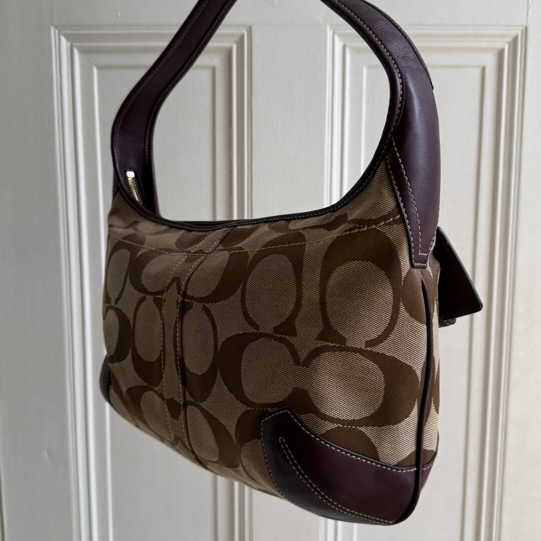Coach Signature Hobo Purple Shoulder Bag