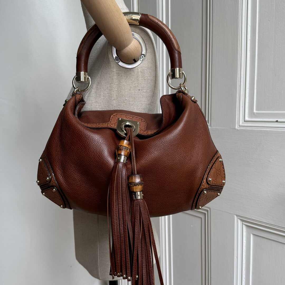 Gucci Indy Guccissima Brown Leather Shoulder Bag