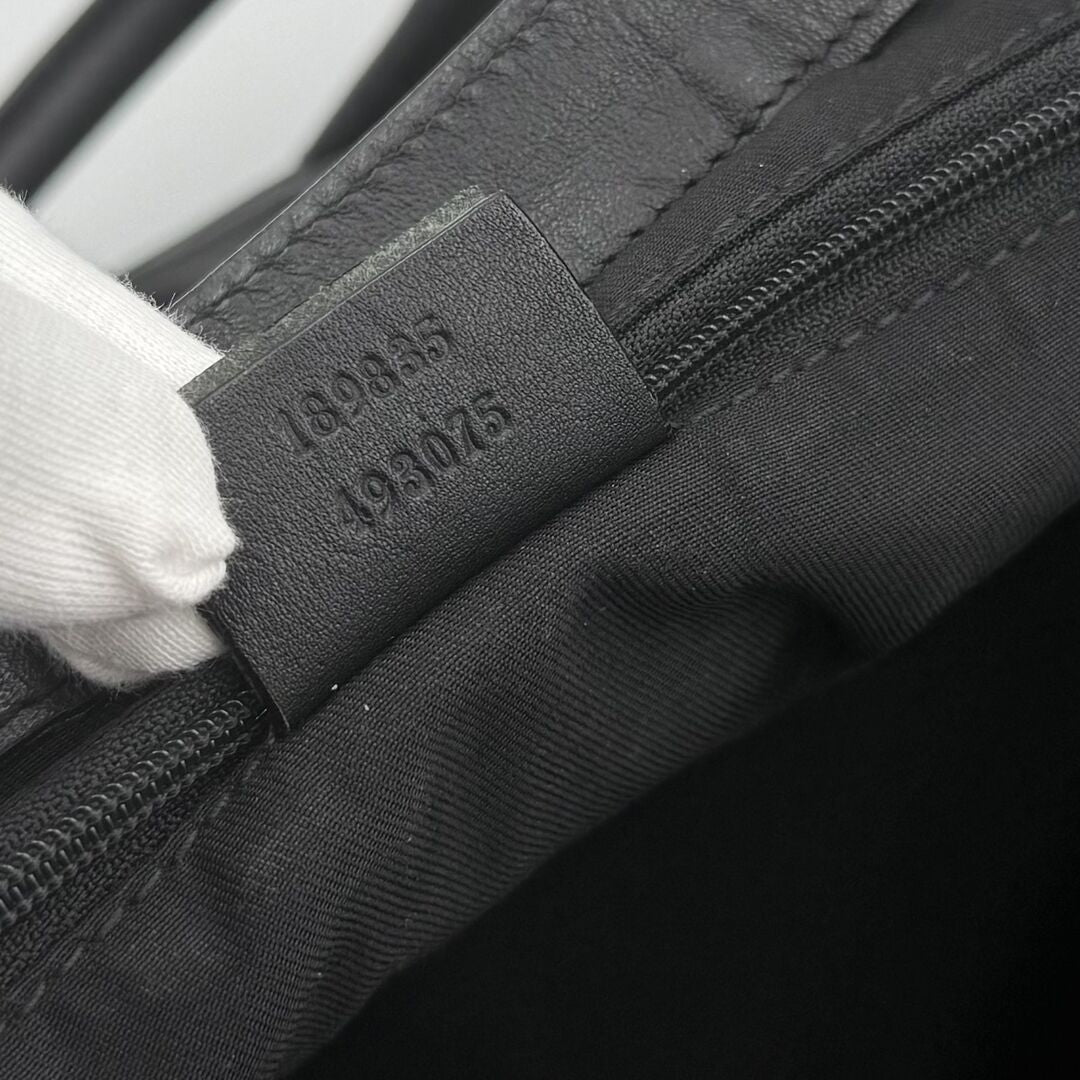 Gucci Abbey Black Leather Tote Bag