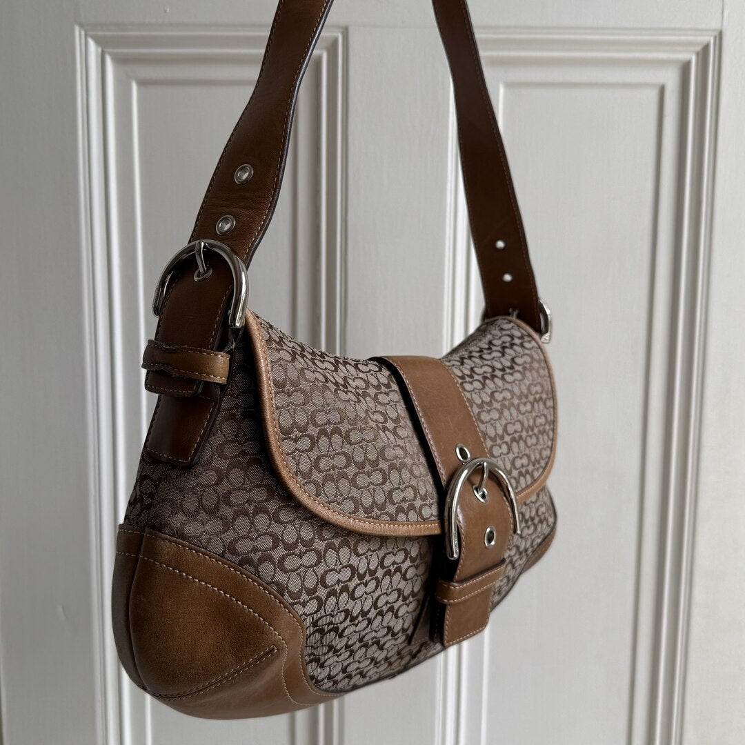 Coach Soho Mini Signature Brown Shoulder Bag
