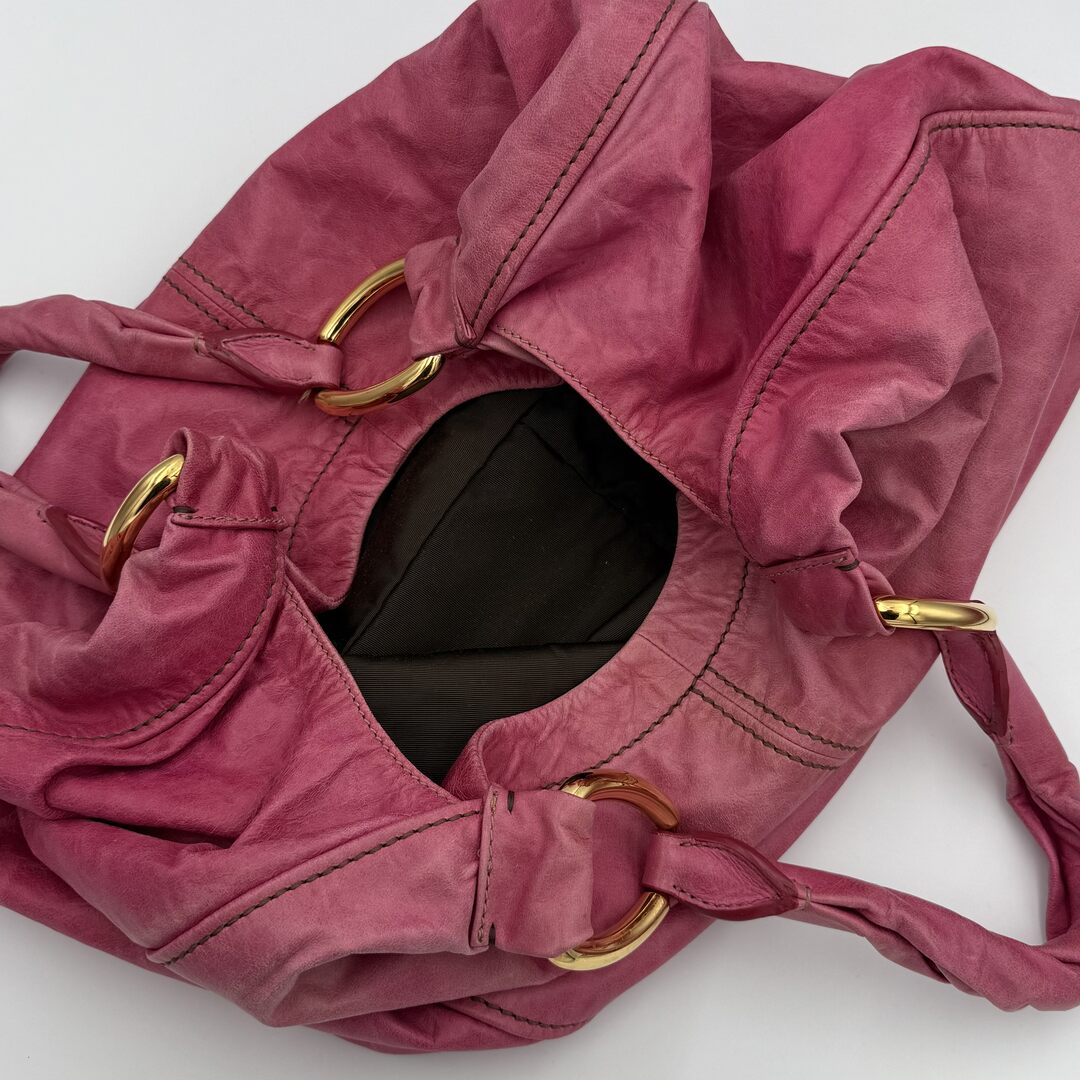 Miu Miu Hobo Leather Pink Shoulder Bag