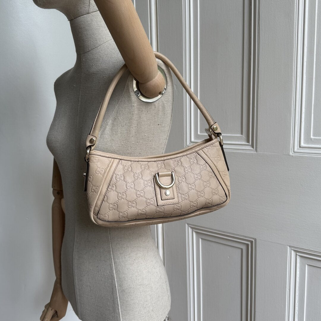 Gucci Guccissima Mini Abbey Beige Shoulder Bag
