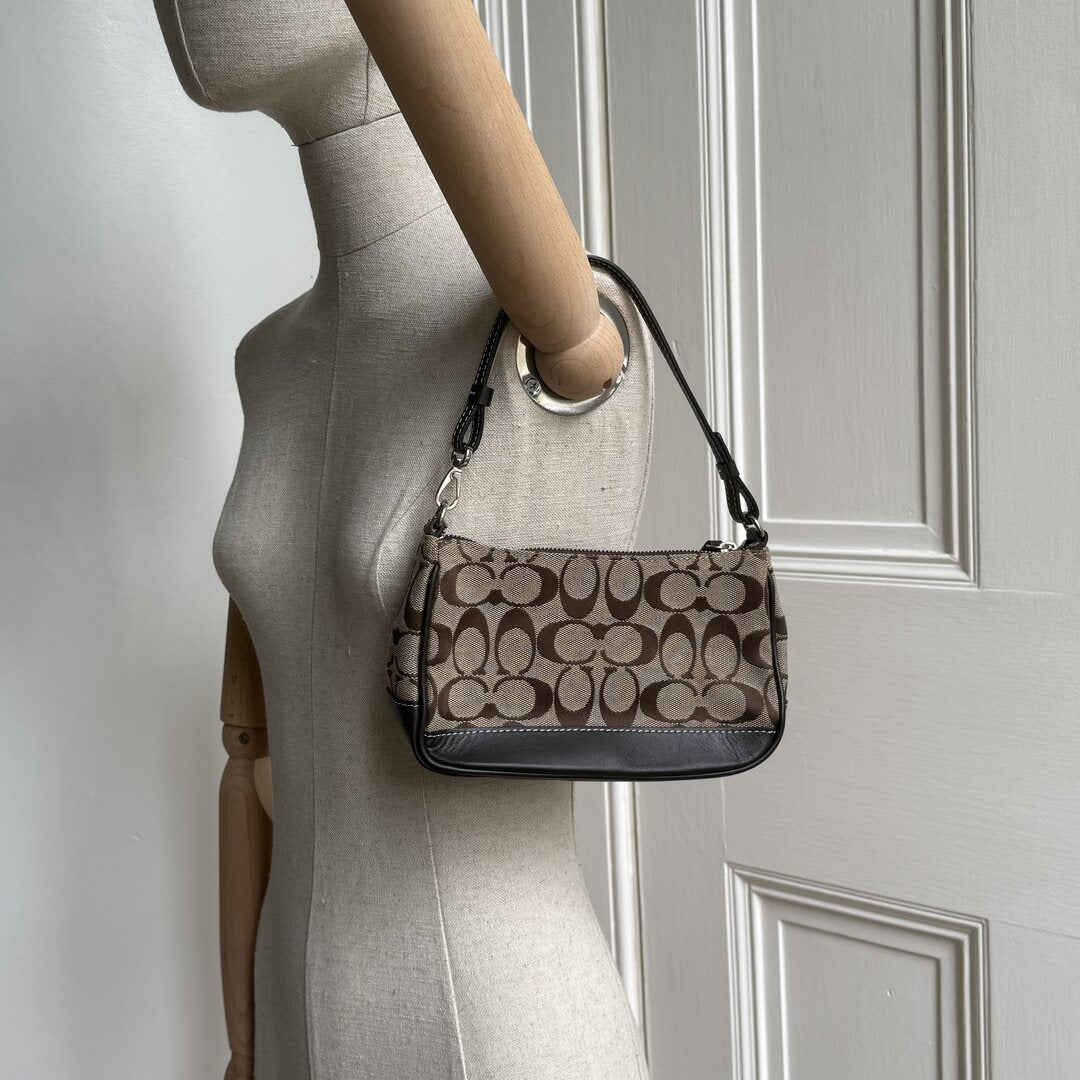 Coach Signature Demi Brown Shoulder Bag