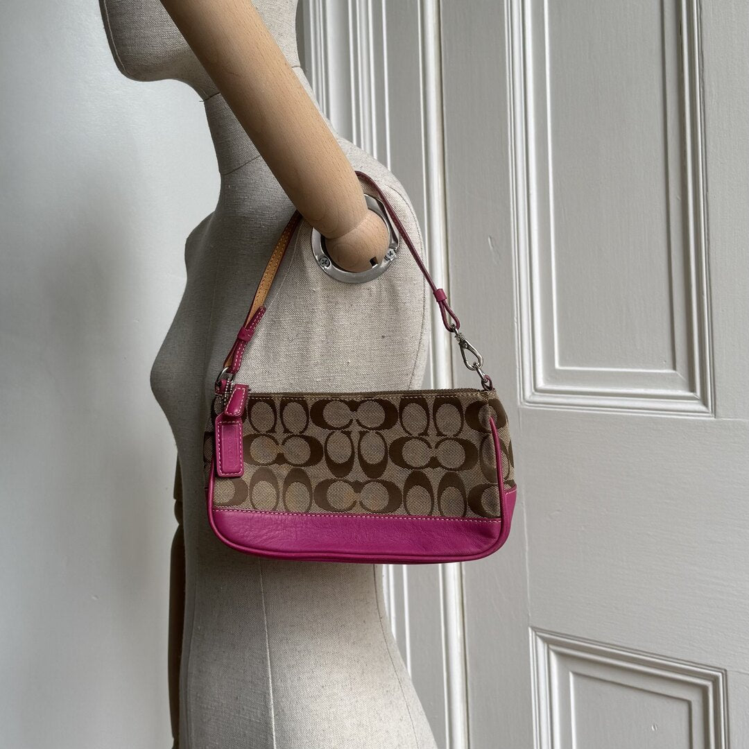 Coach Signature Demi Pink Shoulder Bag