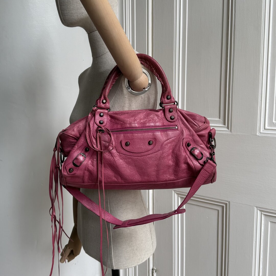 2003 Balenciaga The Twiggy Pink Leather Handbag
