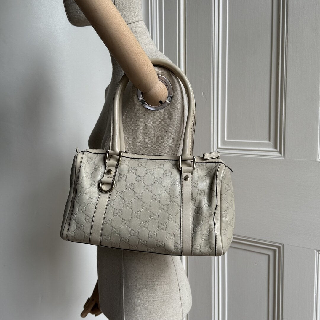 Gucci Guccissima Abbey Cream Shoulder Bag