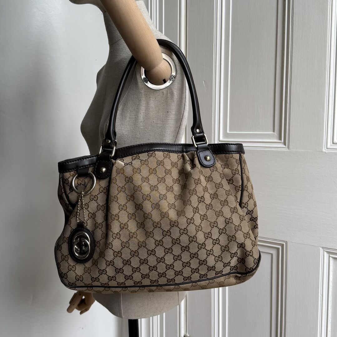 Gucci Monogram Sukey Black Tote Bag