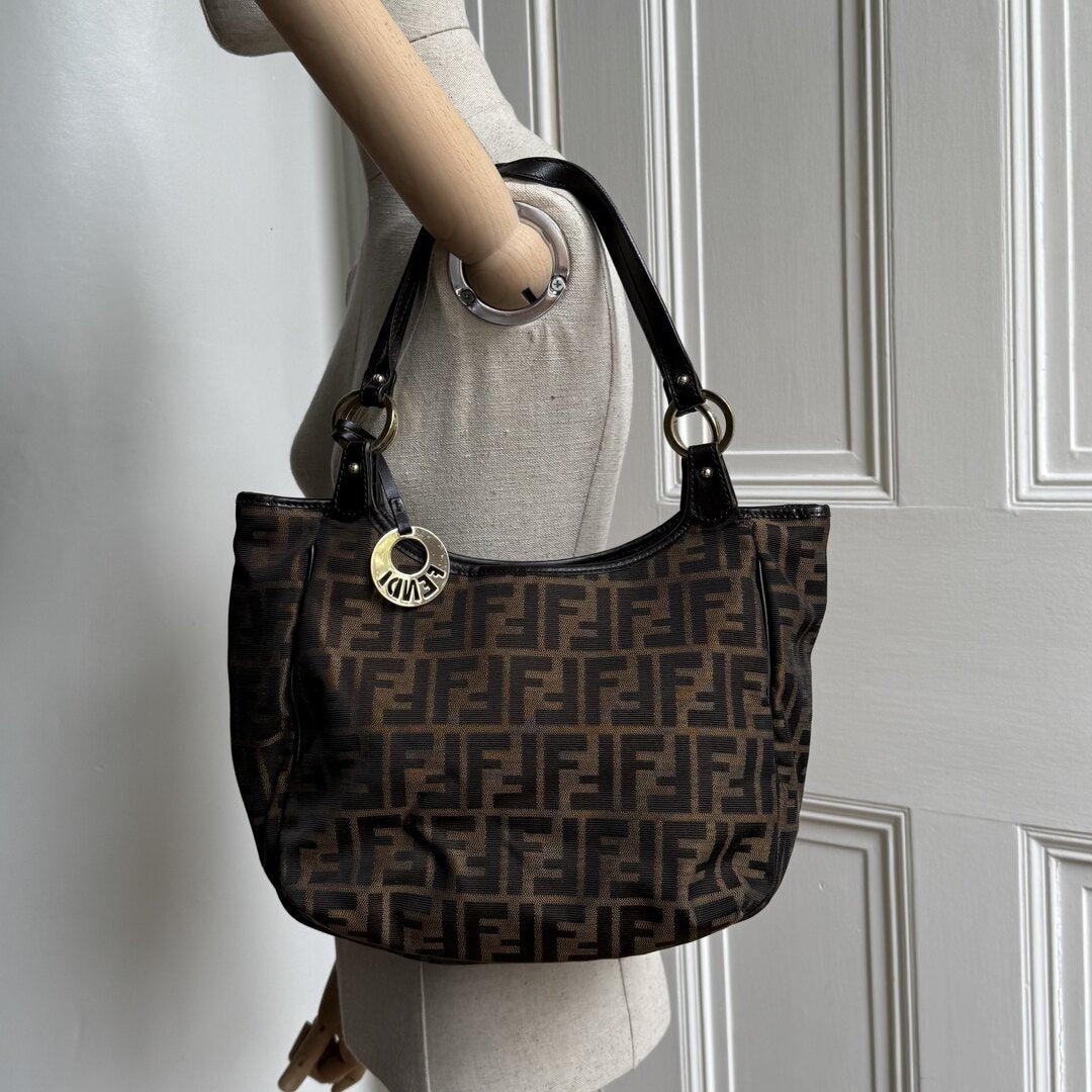 Fendi Zucca Canvas Chef Brown Tote Bag