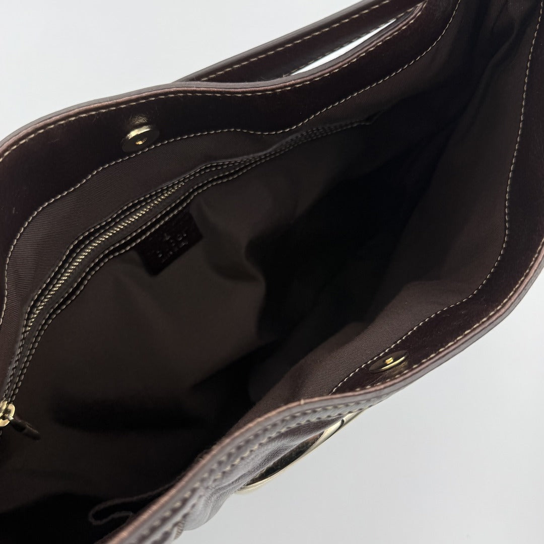 Gucci Britt Hobo Leather Brown Shoulder Bag
